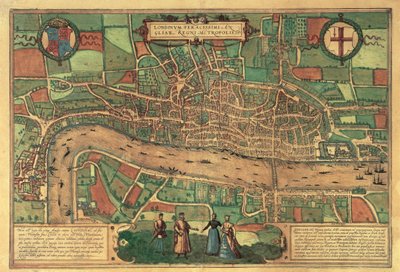最早的伦敦印刷地图，1574年 作者 不明