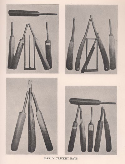 早期的板球拍，1912年 作者 不明