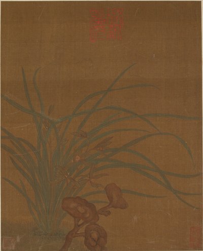 八幅花卉图案，可能是明朝的，1368-1644年。 作者 不明