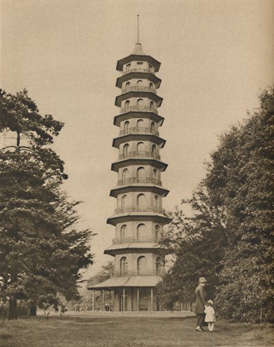 邱园的十八世纪宝塔，c1935年。 作者 不明