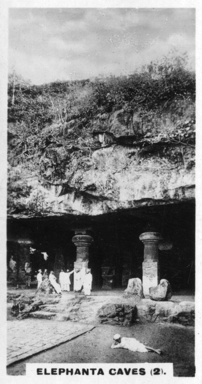 Elephanta Caves，印度孟买，摄于1925年 作者 不明