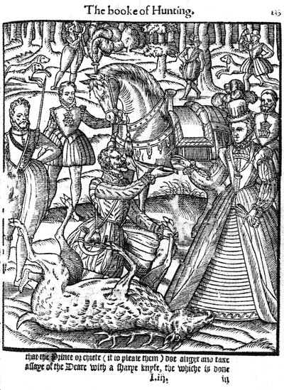 伊丽莎白一世（Elizabeth I）进行了雄鹿化验仪式，1576年 作者 不明