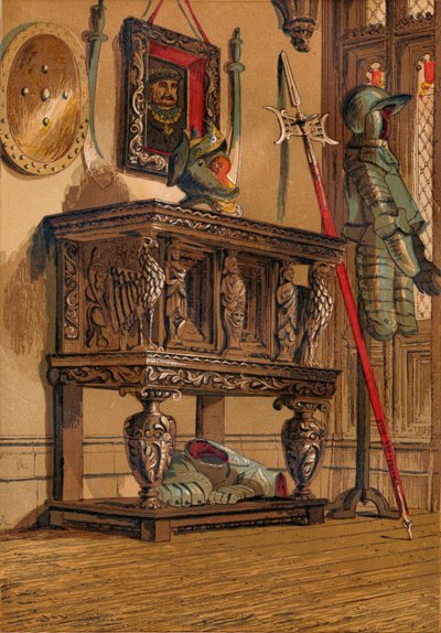 伊丽莎白时代的餐边柜或法院橱柜，c1845年，1864年 作者 不明