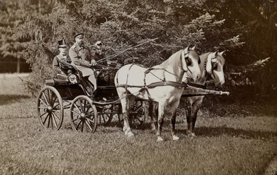 亚历山大三世皇帝1845-1894年和玛丽亚-费奥多罗夫娜皇后1847-1928年在马车上。 作者 不明