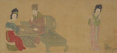 明皇和杨妃下围棋，明或清代，17世纪。 作者 不明