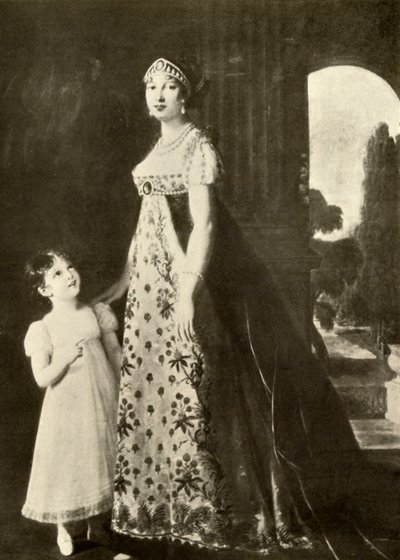 帝国礼服和童装，配以Valenciennes蕾丝修饰，1804年，1937年。 作者 不明