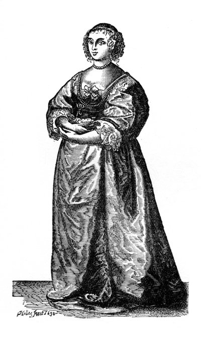 英国宫廷小姐，1643年，1910年 作者 不明