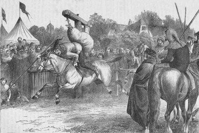 14世纪英国的快活酿造：倾斜于quintain，1905年。 作者 不明