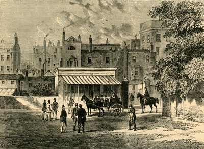 进入老塔特索尔斯（Tattersalls）。，c1876。 作者 不明