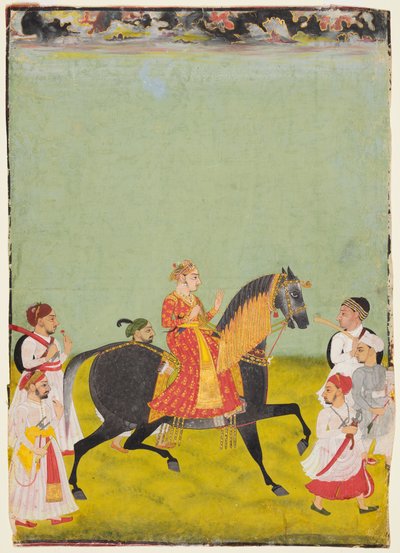 Pratap Singh的儿子Raj Singh II骑马。 1752-55，c。 1760。 作者 不明