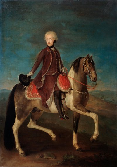 1717-1780年奥地利玛丽亚-特蕾西亚皇后的马术肖像，18世纪。   作者 不明