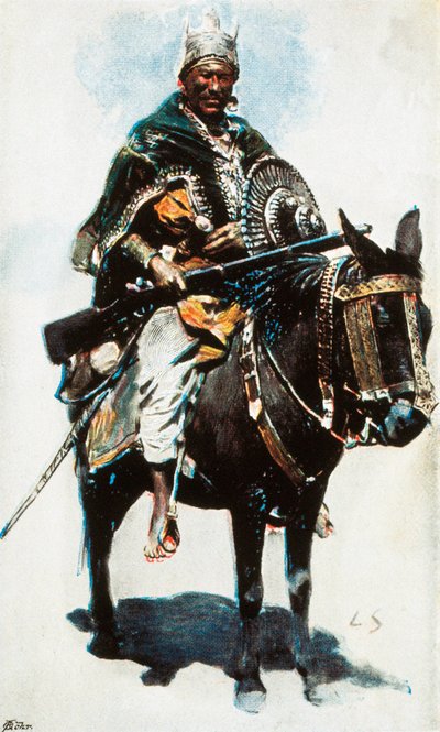 Ethiopian War : portrait of Menelik II (1844-1913), emperor (negus) of Ethiopia (1889-1913) 20th century colored photograph 作者 不明