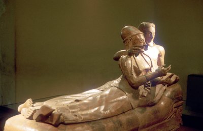 伊特鲁里亚石棺与斜倚的夫妇，Cerveteri，意大利，公元前6世纪 作者 不明