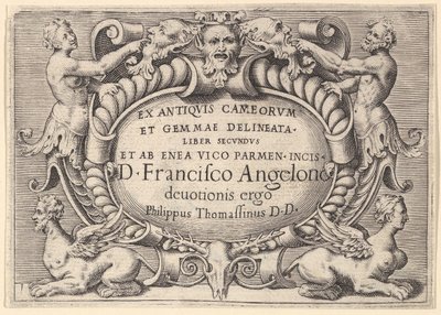 前通过Enea的维克宝石和浮雕... Secunduset Delineata书，出版约1599年至1622年。 作者 不明