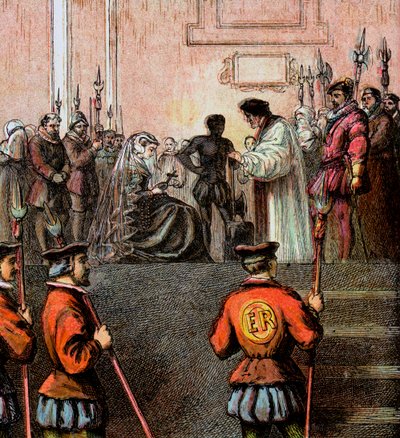 苏格兰女王玛丽被处死，1587年，c1850年 作者 不明