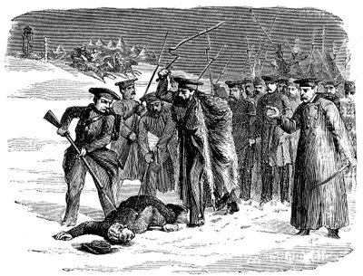 1874年，流放的俄罗斯囚犯受到纪律处分 作者 不明