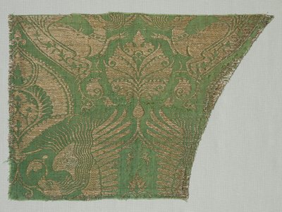异国情调的金色图案丝绸，1360-1400年。 作者 不明
