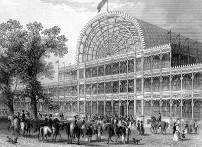 伦敦水晶宫北半部的外观，为大展览而建，1851年 作者 不明