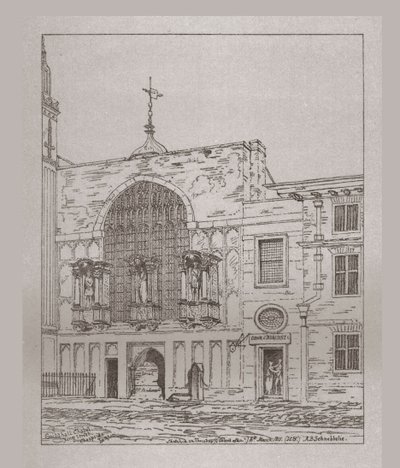 市政厅礼拜堂的外观，1815年，1886年 作者 不明