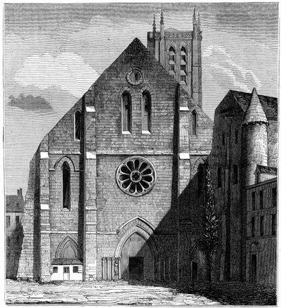 Sainte-Geneviève修道院的古代教堂的正面，巴黎，法国，1849年 作者 不明