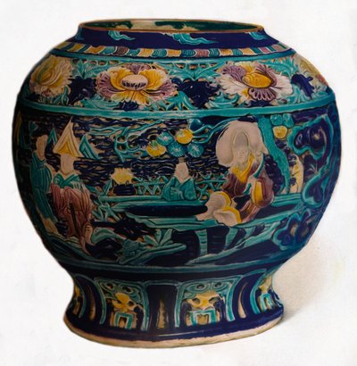 镂空设计的法华罐，展示八道仙子，c1550 作者 不明