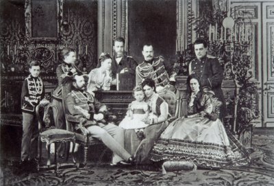 1860年代俄罗斯沙皇亚历山大二世全家福 作者 不明