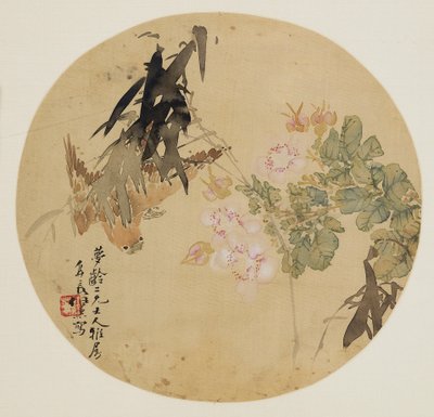 扇面画--花鸟，19世纪 1801-1900年 作者 不明