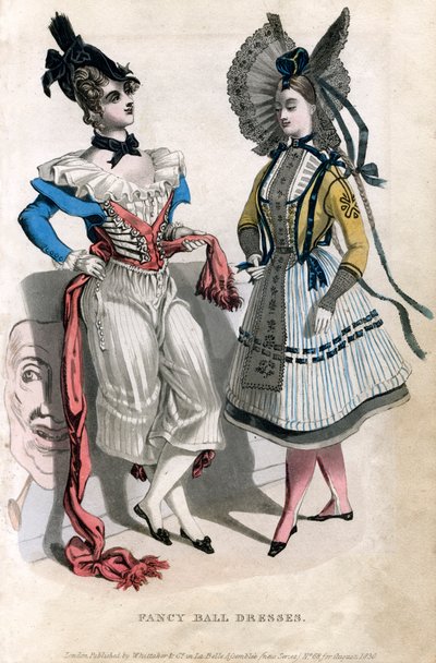 化装舞会礼服，1830年 作者 不明