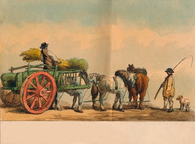 农场工人和手推车，1797年。 作者 不明