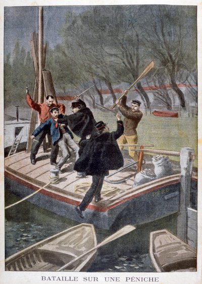 1902年在驳船上搏斗 作者 不明