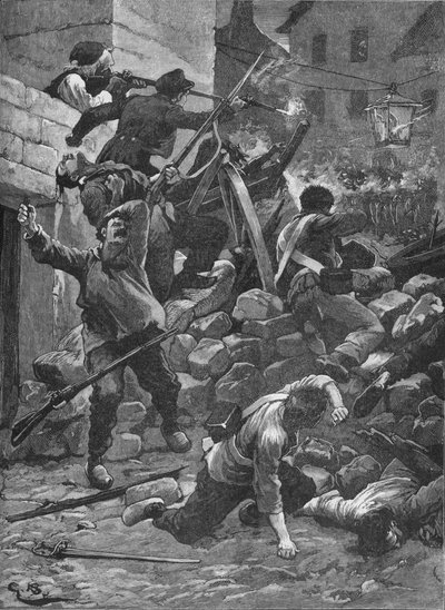 1848年在巴黎的路障上战斗1906年 作者 不明