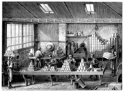食品灌装和焊接罐，法国，c1870 作者 不明