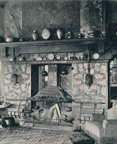 1897年，路易斯·蒂凡尼先生图书馆的壁炉 作者 不明