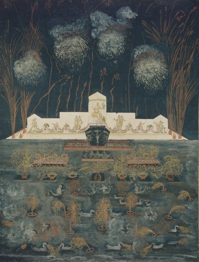 1743年9月15日，即18世纪中期，根据《阿博条约》的规定，进行了烟花和照明。 作者 不明