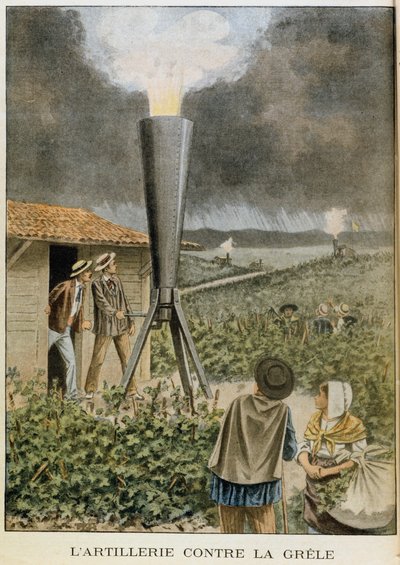 将大炮射入云层以防止冰雹风暴，1901年 作者 不明