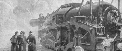 1887年1月1日在伍尔维奇（Woolwich）发射111吨重炮... 作者 不明