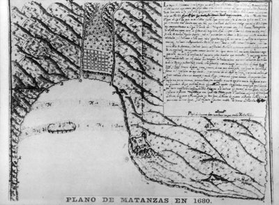 马坦萨斯（Matanzas）的第一幅画，1680年，1920年代 作者 不明