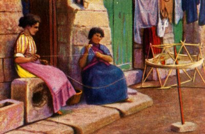 渔民用网缠纱，马耳他，c1928。 作者 不明