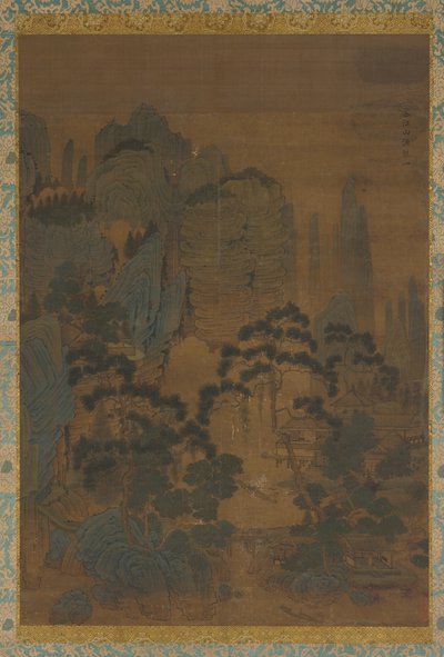 山川间的渔船，16世纪。 作者 不明