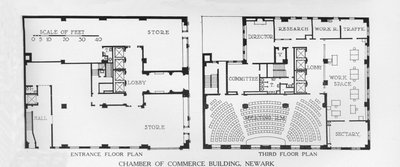 平面图，新泽西州纽瓦克商会大楼，1924年 作者 不明