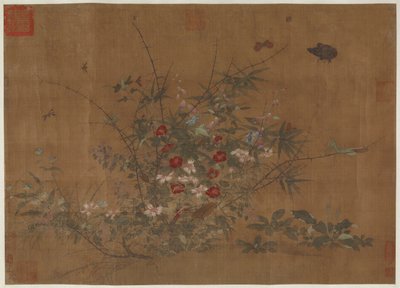 花和昆虫，明朝，15世纪。 作者 不明