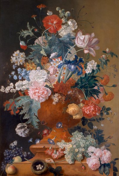 陶器花瓶里的花》，18世纪 作者 不明