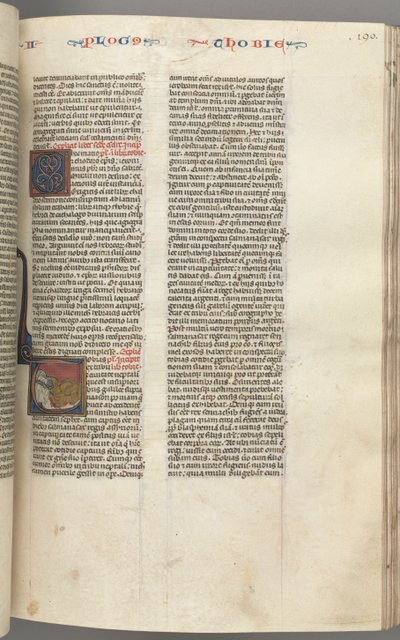 大声笑190r，Tobit，历史字母T，Tobit睡在床上，c。 1275-1300。 作者 不明