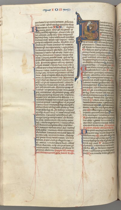 大声笑诗篇1章214v，历史记录的首字母8，David harping，c。 1275-1300。 作者 不明
