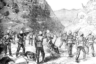 1879年11月9日，受阿富汗人袭击的第67觅食党，c1880 作者 不明