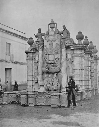 落水的喷泉，墨西哥城，c1897。 作者 不明