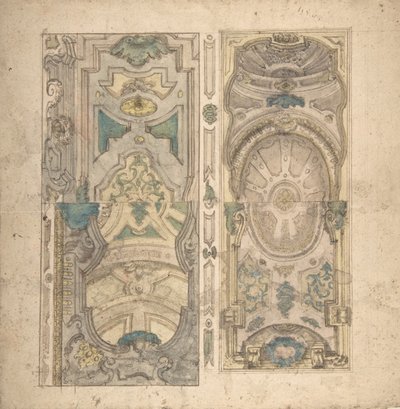 穹顶的四个备选设计，1700-1780。 作者 不明