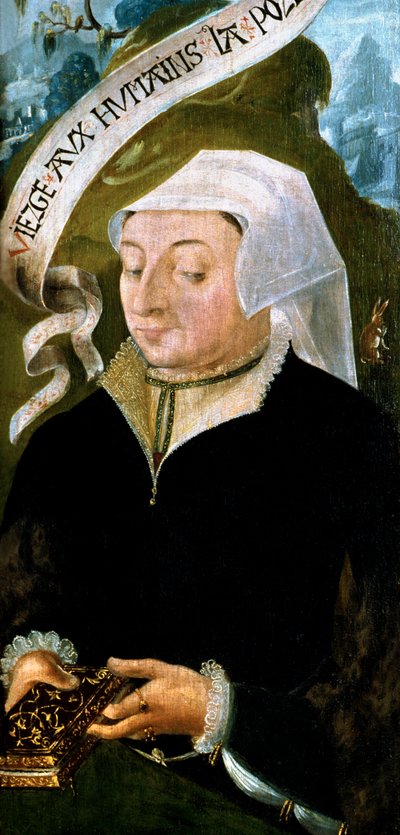France - Somme - department 80 - Abbeville - DR Musee Boucher de Perthes - Portrait of Mme Jean de Mourette - tryptic detail of Saint Vulfran 作者 不明