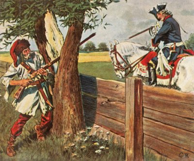 腓特烈大帝（Frederick the Great）通过快速思考逃避了危险，1758年，1936年。 作者 不明