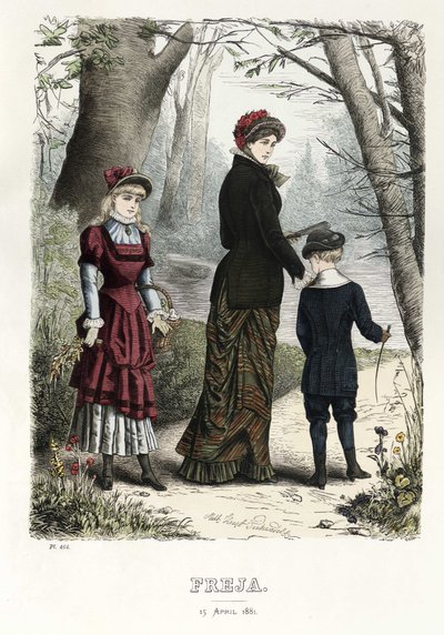 Freja--斯堪的纳维亚时尚杂志的插图，1881年，第8号插图 作者 不明